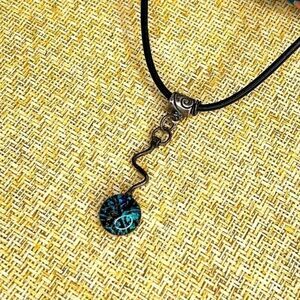 Artistic fun and funky, glass bead drop necklace